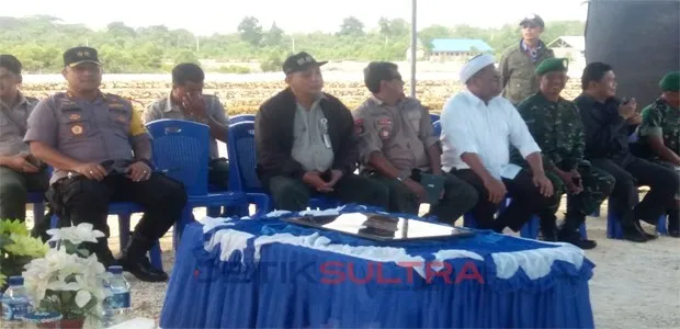 Kapolres Baubau bersama Danramil setelah melakukan pengaman HUT Buteng