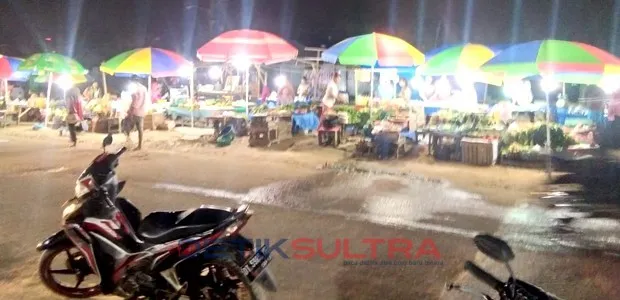 Kondisi Eks Pasar Panjang di Malam Hari