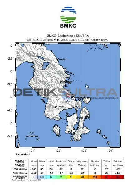 Foto ilustrasi gempa di Kendari