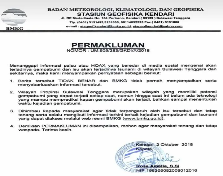 Sura BMKG Kendari