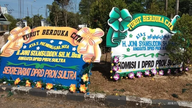 Karangan Bunga Ucapan Bela Sungkawa Joni Syamsuddin
