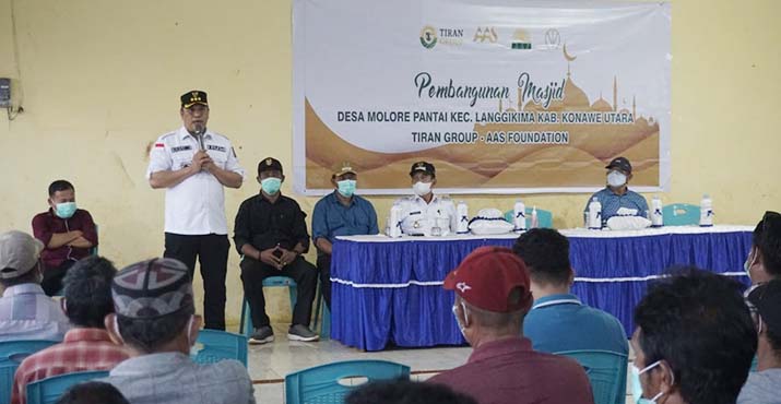 Bantu Pembangunan Masjid di Konut, Ruksamin Apresiasi PT Tiran Mineral