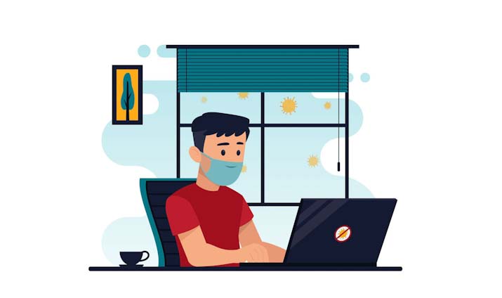 Ilustrasi work from home (WFH)