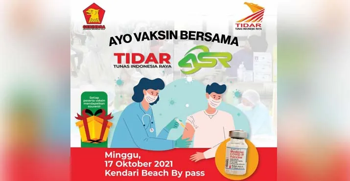 Bakti Nyata kepada Daerah, Gerindra dan Tidar Sultra Adakan Vaksinasi Gratis