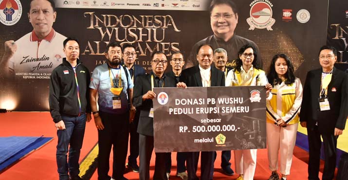 PB Wushu Indonesia Donasi untuk Korban Bencana Gunung Semeru