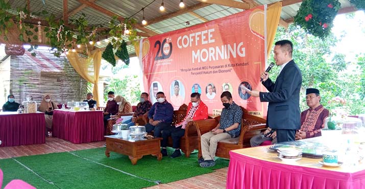Coffee Morning HUT KP2M, Pedagang Ingin Pasar Mandonga Dikelola Pemkot Kendari