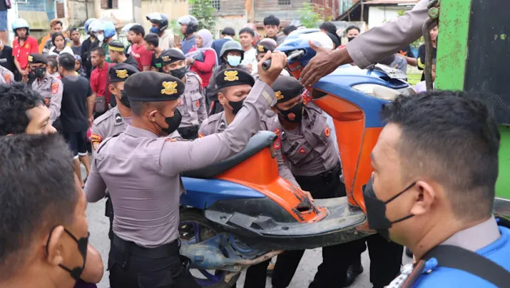 Lantas Polresta Kendari Sita Puluhan Sepeda Motor Berknalpot Brong