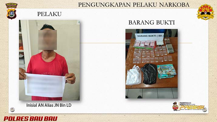 Pengedar Narkoba di Baubau Dibekuk, Polisi Amankan 27,44 Gram Sabu