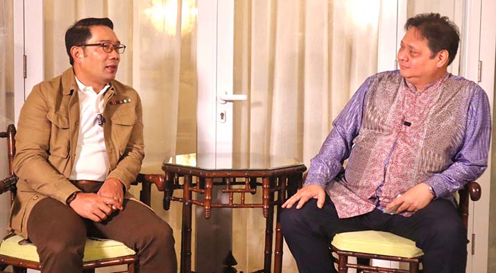 Airlangga Terima Kunjungan Ridwan Kamil, Mengaku Bahas Perkembangan Politik