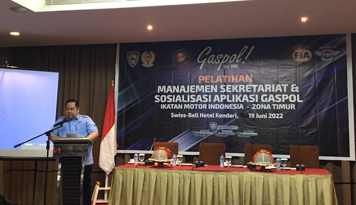 IMI se-Indonesia Timur Hadir di Kendari Ikuti Pelatihan Manajemen Sekretariat dan Sosialisasi Aplikasi Gaspol