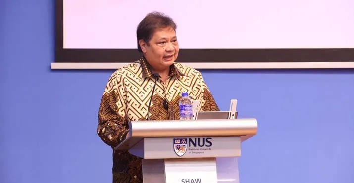 Beri Kuliah Umum di Singapura, Menko Airlangga Paparkan Keberhasilan Indonesia Tangani Unprecendeted Crisis