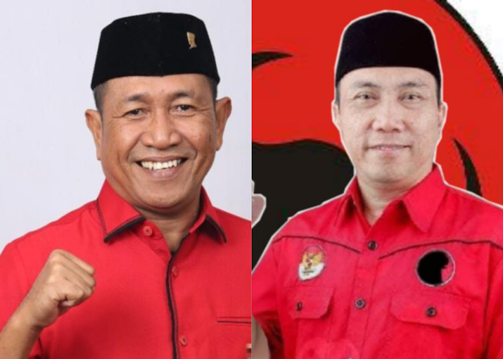 Ketua DPC PDIP Kota Kendari, Ishak Ismail dan Anggota Fraksi PDIP DPRD Kota Kendari, Andi Sulolipu. Foto: Istimewa.