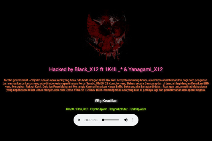 Situs Milik Pemprov Sultra Diretas Hacker Bjorka