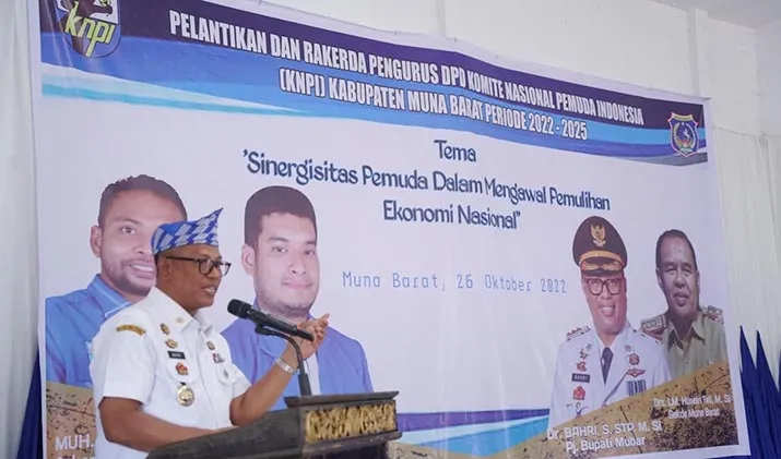 Hadiri Pelantikan Pengurus KNPI Mubar, Ini Pesan Pj Bupati