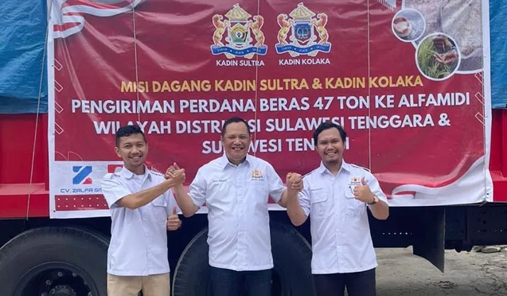 Perdana, Kadin Salurkan Beras Petani Kolaka ke Alfamidi