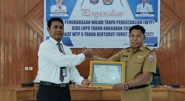 Raih WTP Lima Kali Berturut-turut, Pemkab Butur Terima Plakat dari Kemenkeu