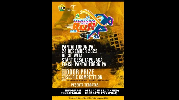 Dispar Sultra Gelar Kompetisi Toronipa Beach Run 2022