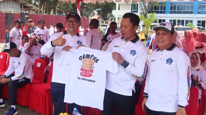 Amankan Penerimaan Negara, Bea Cukai Kendari Kampanyekan Gempur Rokok Ilegal