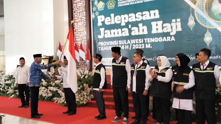 Pemprov Sultra Lepas 2.019 Jemaah Calon Haji, Sekda Pesan Tingkatkan Semangat Ibadah