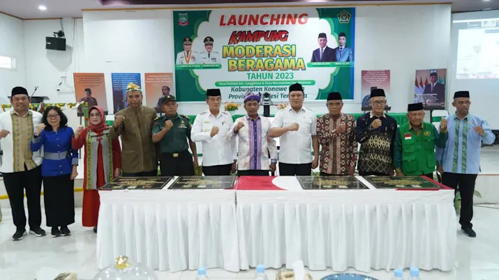 Pemda Konut Bersama Kemenag Sultra Resmikan 2 Kampung Moderasi Beragama