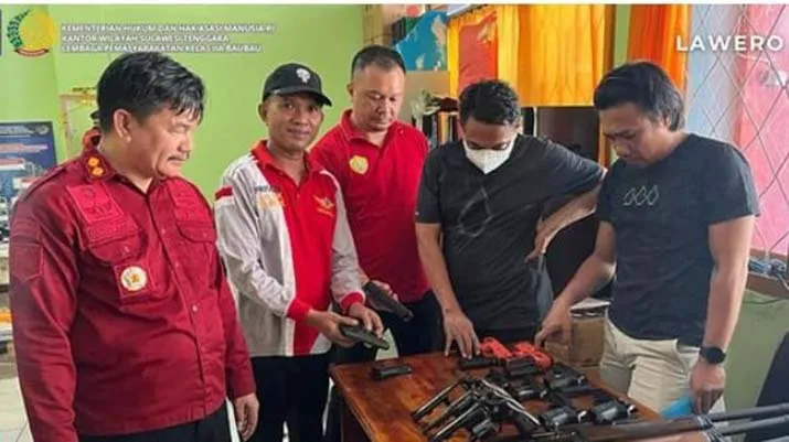 Sat Intelkam Polres Baubau Lakukan Pengecekan Berkala Kepemilikan Senjata di Lingkungan Lapas