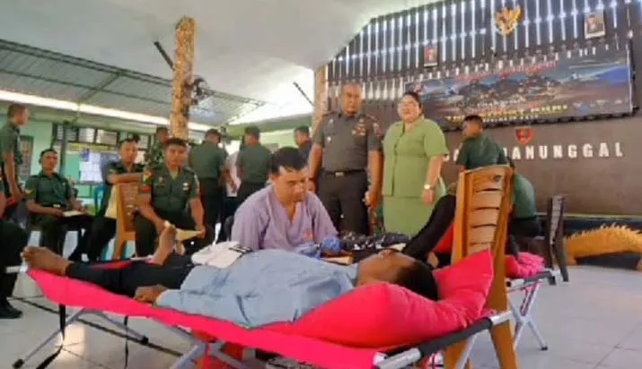 Sambut HUT TNI ke-78, Kodim 1413 Buton Gelar Donor Darah