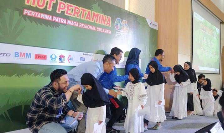 Gelar Syukuran di HUT ke 66, Pertamina Patar Niaga Regional Sulawesi Beri Santunan Anak Yatim