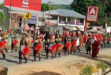 Drumband Yonif 725 Woroagi Meriahkan HUT Bombana ke-20