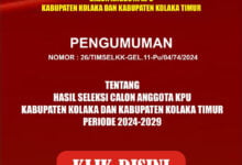 Hasil Seleksi Calon Anggota Kpu Kabupaten Kolaka Dan Kabupaten Kolaka Timur Periode 2024-2029