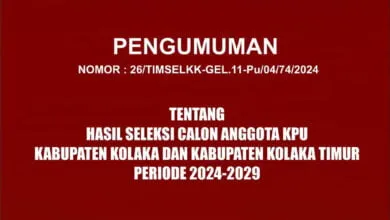 Hasil Seleksi Calon Anggota Kpu Kabupaten Kolaka Dan Kabupaten Kolaka Timur Periode 2024-2029