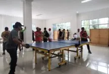 Memupuk Rasa Kekeluargaan, Lomba Tenis Meja Antar OPD Meriahkan HUT Sultra ke-60