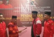 Bachrun Labuta Serahkan Formulir Pendaftaran Balon Bupati ke PDIP Muna, Jadi Pendaftar Pertama