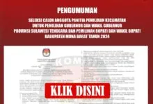 Seleksi Calon Anggota Panitia Pemilihan Kecamatan untuk Pemilihan Gubernur dan Wakil Gubernur Provinsi Sulawesi Tenggara dan Pemilihan Bupati dan Wakil Bupati Kabupaten Muna Barat Tahun 2024