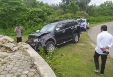 Diduga Ngantuk, Pengendara Mobil Pajero Tabrak Pemotor di Mubar, Korban Dilarikan ke Rumah Sakit
