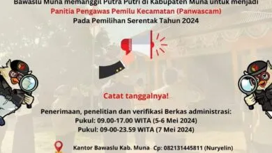 Bawaslu Muna Buka Seleksi Panwascam Pilkada, Ini Persyaratannya