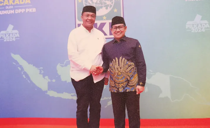 Bakal Calon Bupati Muna Rajiun Tumada Bertemu Cak Imin di Acara DPP PKB