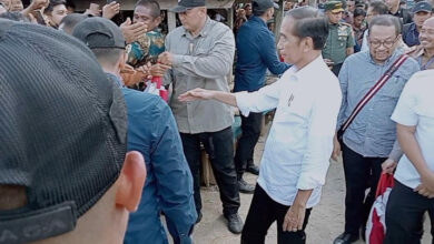 Jokowi Bagi-Bagi Amplop dan Sembako di Pasar Kambaara Mubar