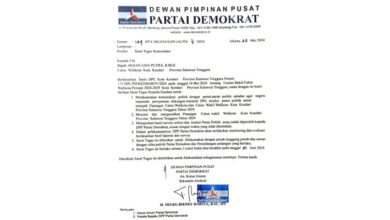 Maju Pilwali Kendari, AJP Terima Surat Tugas dari DPP Partai Demokrat
