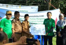 PLN NP UP Kendari Serahkan Bantuan TJSL Rumah Pantau Mangrove