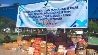 BPOM Kendari Musnahkan Produk Ilegal dan Tanpa Izin Edar Senilai Rp545 Juta