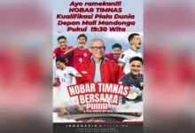 Dukung Timnas Indonesia, Simpatisan Balon Gubernur Sultra Lukman Abunawas Gelar Nobar