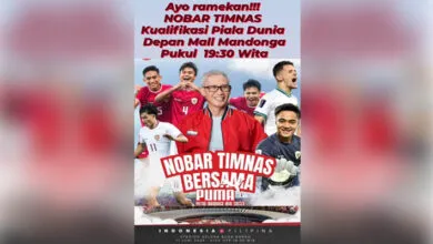 Dukung Timnas Indonesia, Simpatisan Balon Gubernur Sultra Lukman Abunawas Gelar Nobar