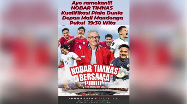 Dukung Timnas Indonesia, Simpatisan Balon Gubernur Sultra Lukman Abunawas Gelar Nobar