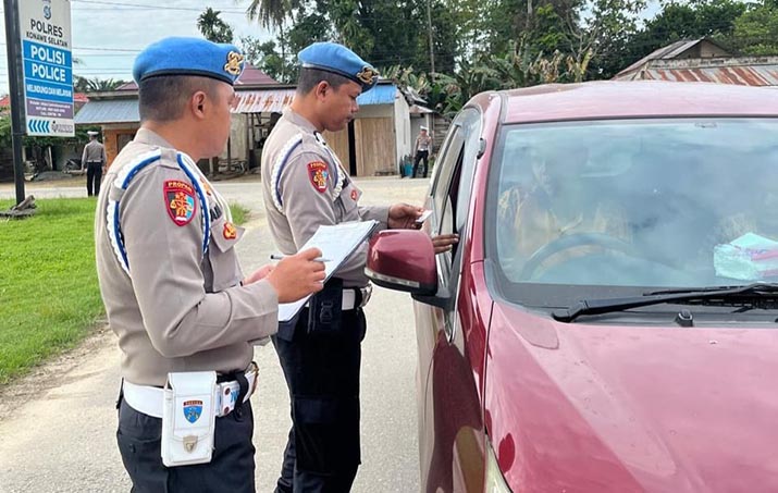 Jelang Operasi Patuh Anoa, Polres Konsel Razia Kendaraan Personel