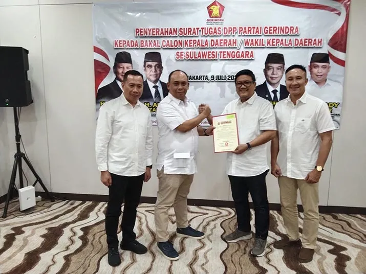 Resmi Dapat Surat Tugas dari DPP Gerindra, AJP-James Optimis Menangkan Pilkada Konsel