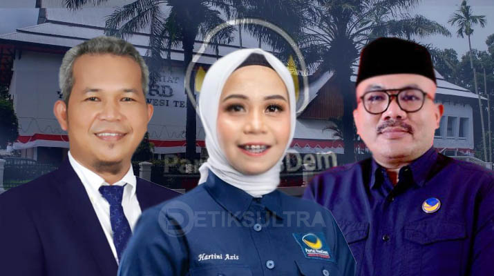 Sudarmanto, La Ode Tariala, dan Hartini Aziz Berebut Kursi Ketua DPRD Sultra Periode 2024-2029