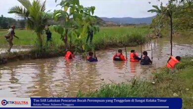 Tim SAR Lakukan Pencarian Bocah Perempuan yang Tenggelam di Sungai Kolaka Timur