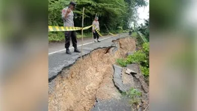 Diguyur Hujan Deras Dua Hari, Jalan Poros Maligano Muna Longsor