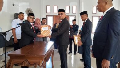 Pj Bupati Muna Barat Lantik Tiga Pejabat Pimpinan Tinggi Pratama