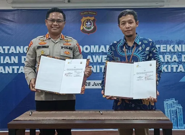 PLN NP UP Kendari Bersama Polda Sultra Teken Perjanjian Kerja Teknis Pengamanan Objek Vital